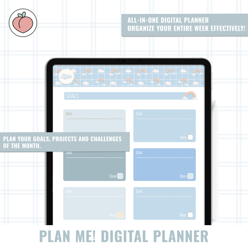 PLAN ME! BLUE CLOUDS | DIGITAL PLANNER 