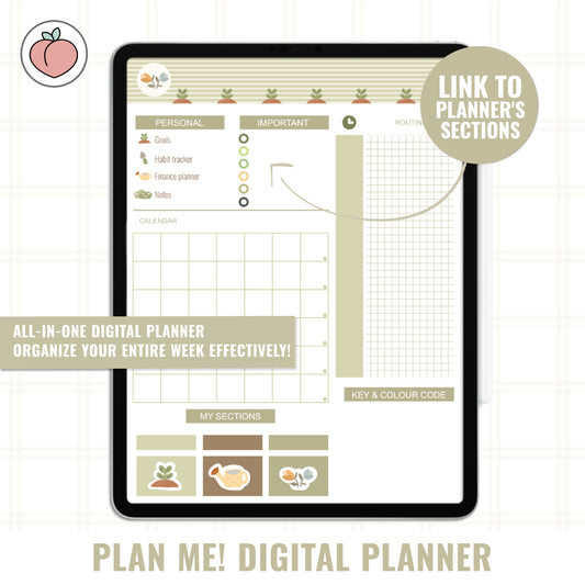 PLAN ME! GREEN GARDEN | DIGITAL PLANNER - Versión en inglés
