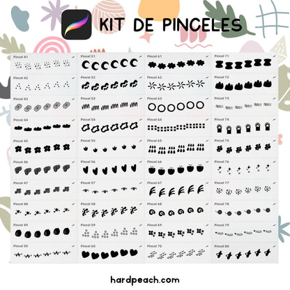 KIT DE PINCELES PARA PROCREATE: Stamp y sellos. Pinceles digitales para diseñar patrones, decoraciones y proyectos creativos