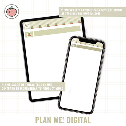 PLANIFICADOR DIGITAL MENSUAL SIN FECHAS Y REUTILIZABLE - GREEN GARDEN | PLAN ME! DIGITAL