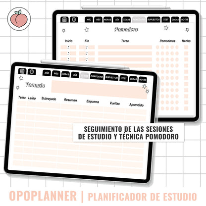 PLANIFICADOR DE ESTUDIO SIN FECHAS | OPOSICIONES, ESTUDIANTES, MAESTRÍA, UNIVERSIDAD