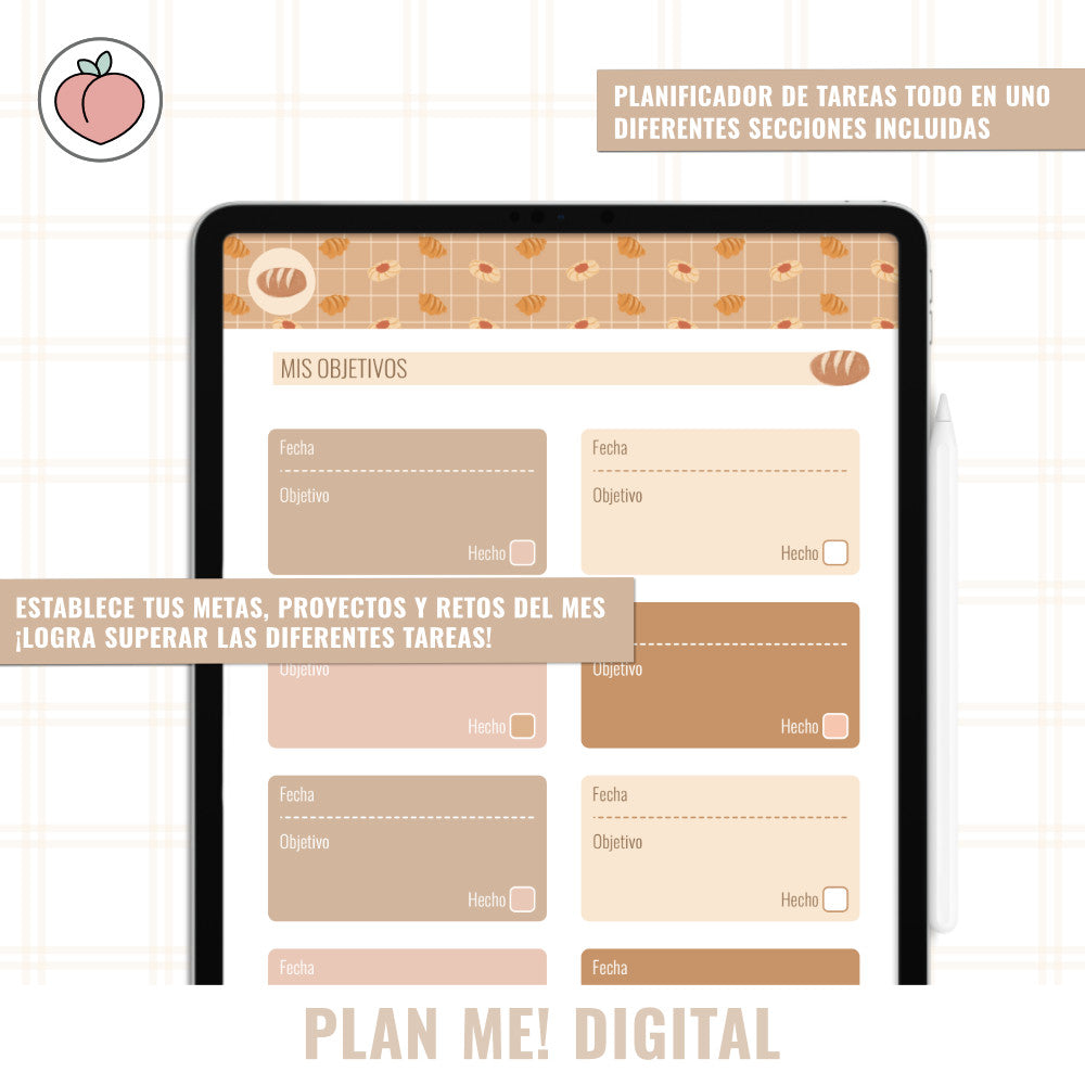 PLAN ME! DIGITAL - VERTICAL PLANNER UNDATED SWEET BRUNCH | Spanish version
