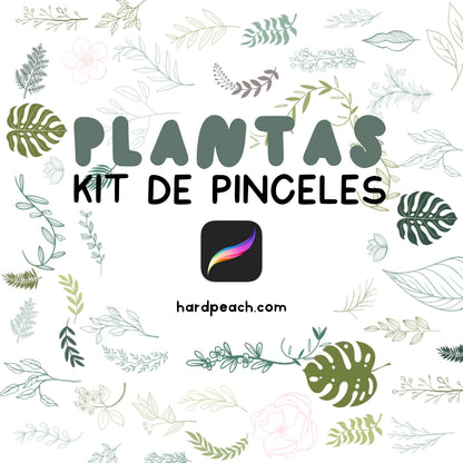 KIT DE PINCELES PARA PROCREATE: Plantas y hojas. Perfectos para ilustraciones botánicas, fondos y detalles naturales