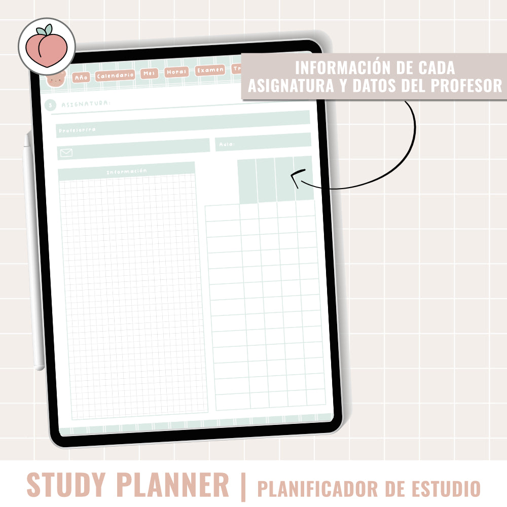 STUDY DIGITAL PLANNER UNDATED | Spanish version