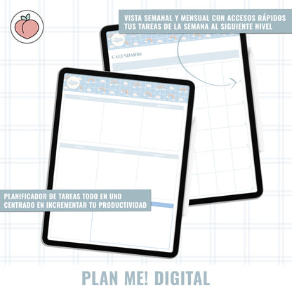 BLUE CLOUDS VERTICAL PLANNER WITHOUT DATES | Spanish version
