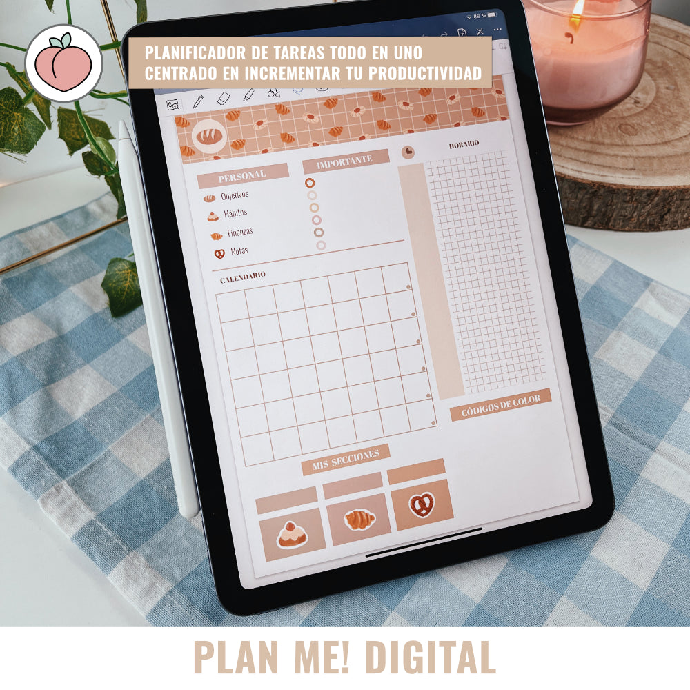 PLAN ME! DIGITAL - VERTICAL PLANNER UNDATED SWEET BRUNCH | Spanish version