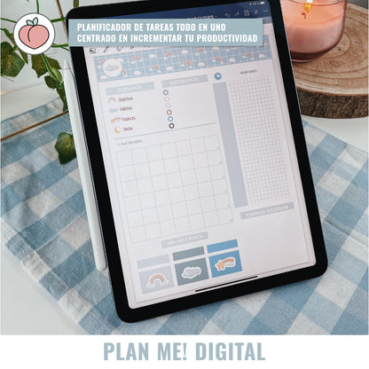BLUE CLOUDS VERTICAL PLANNER WITHOUT DATES | Spanish version