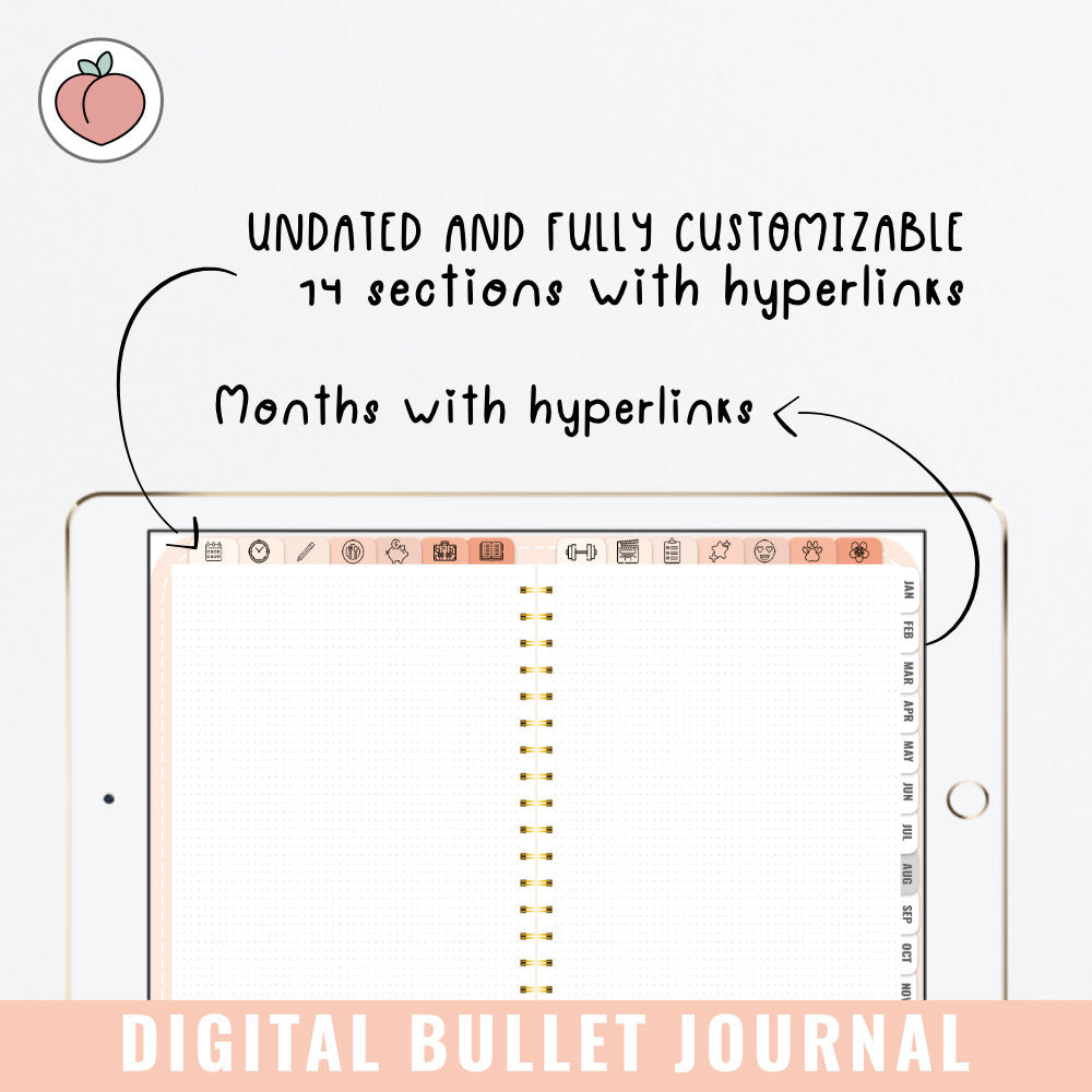 DIGITAL BULLET JOURNAL | PEACH EDITION