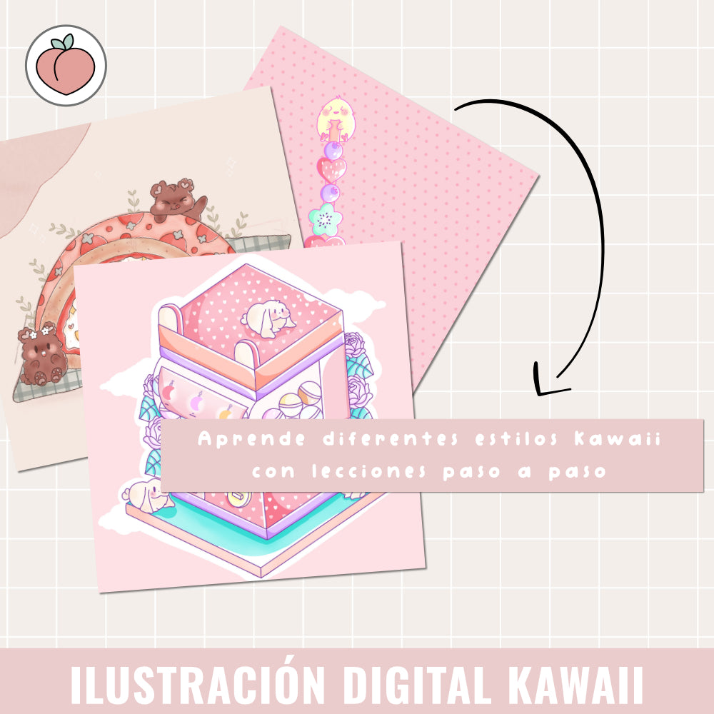 KAWAII DIGITAL ILLUSTRATION AND CHARACTER CREATION: STEP-BY-STEP COURSE AND BRUSHES | Spanish audio