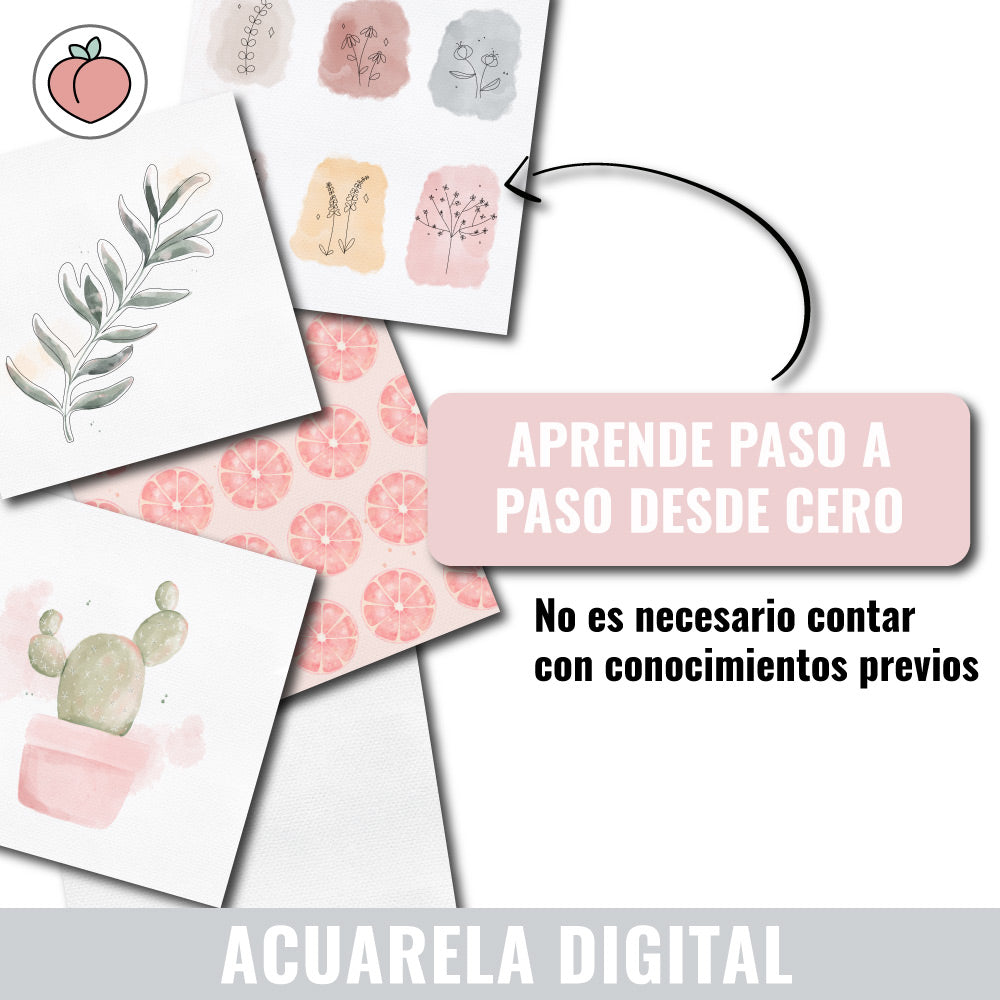 ACUARELA DIGITAL EN PROCREATE: CURSO COMPLETO PASO A PASO PARA PRINCIPIANTES Y AVANZADOS, PINCELES + RECURSOS INCLUIDOS