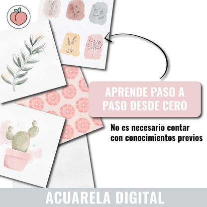 ACUARELA DIGITAL EN PROCREATE: CURSO COMPLETO PASO A PASO PARA PRINCIPIANTES Y AVANZADOS, PINCELES + RECURSOS INCLUIDOS