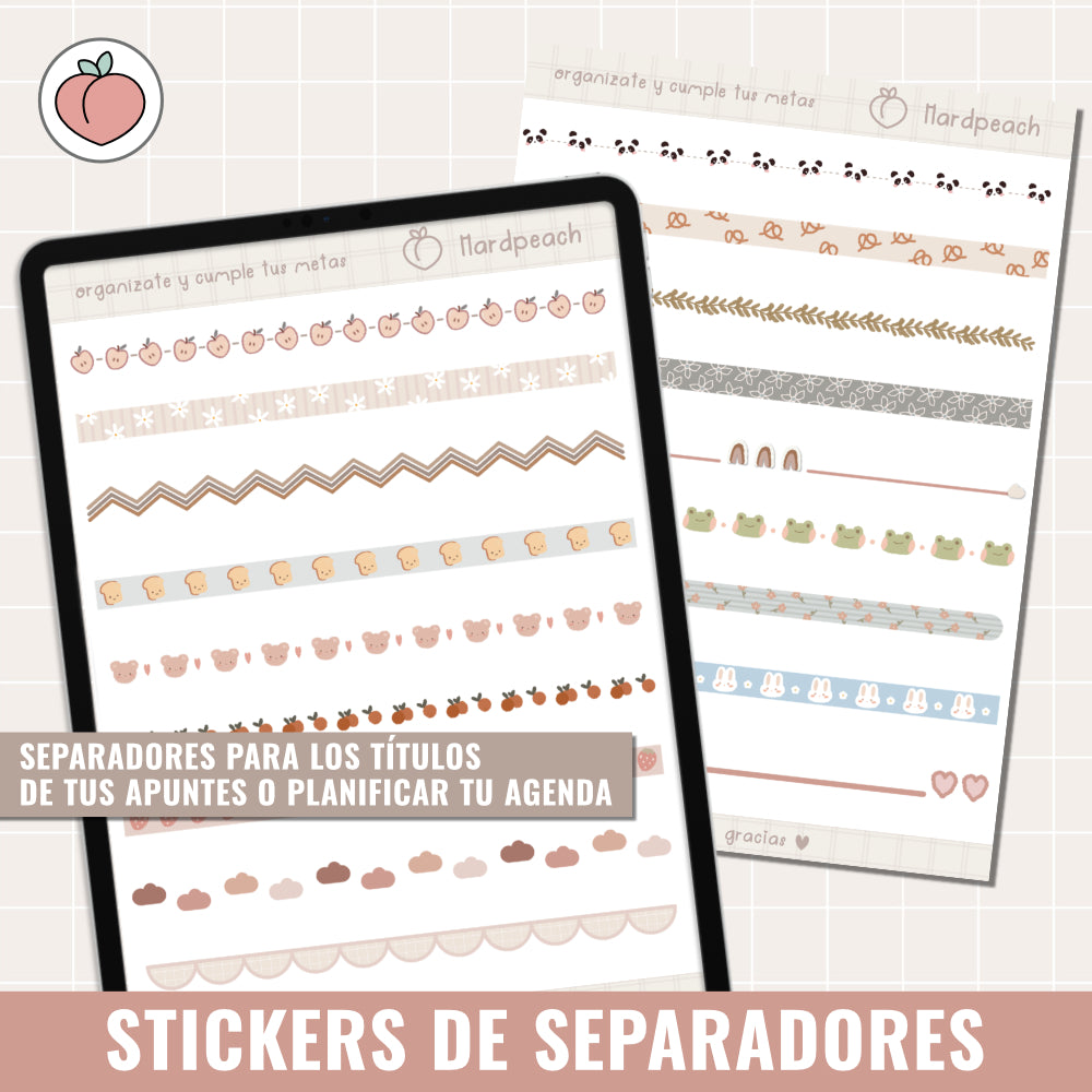 Note Seperators NOTEBOOK SEPARATORS | DIGITAL STICKERS – HardPeach