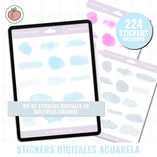 WATERCOLOR EFFECT DIGITAL STICKERS