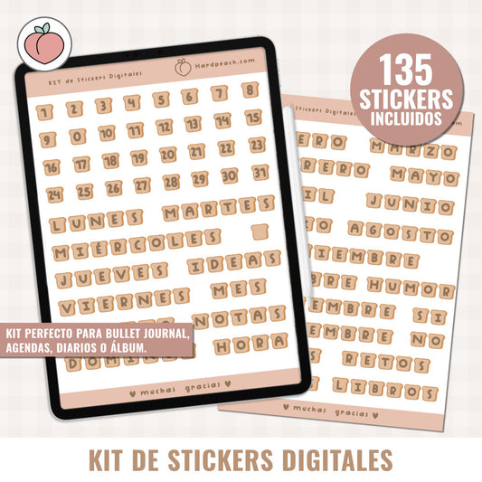 DIGITAL STICKER KIT | TOAST EDITION - Spanish version