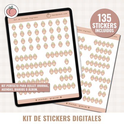 DIGITAL STICKER KIT | STRAWBERRY EDITION - Spanish version
