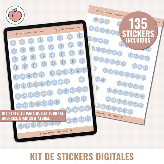DIGITAL STICKER KIT | FLOWER EDITION - Spanish version