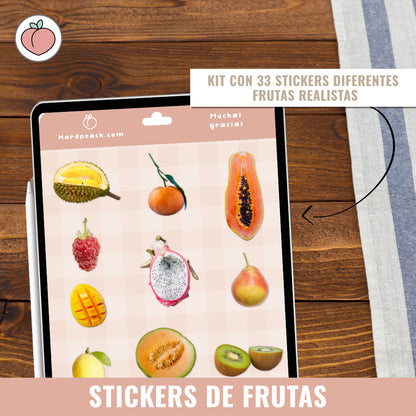 STICKERS DE FRUTAS PARA VIDA SALUDABLE Y ALIMENTACIÓN