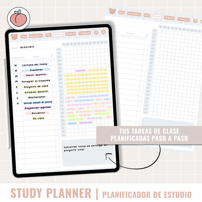 STUDY DIGITAL PLANNER UNDATED | Spanish version