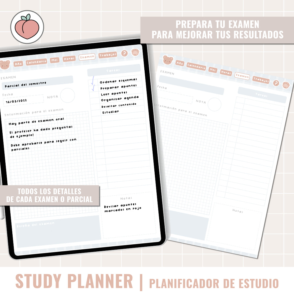 STUDY DIGITAL PLANNER UNDATED | Spanish version