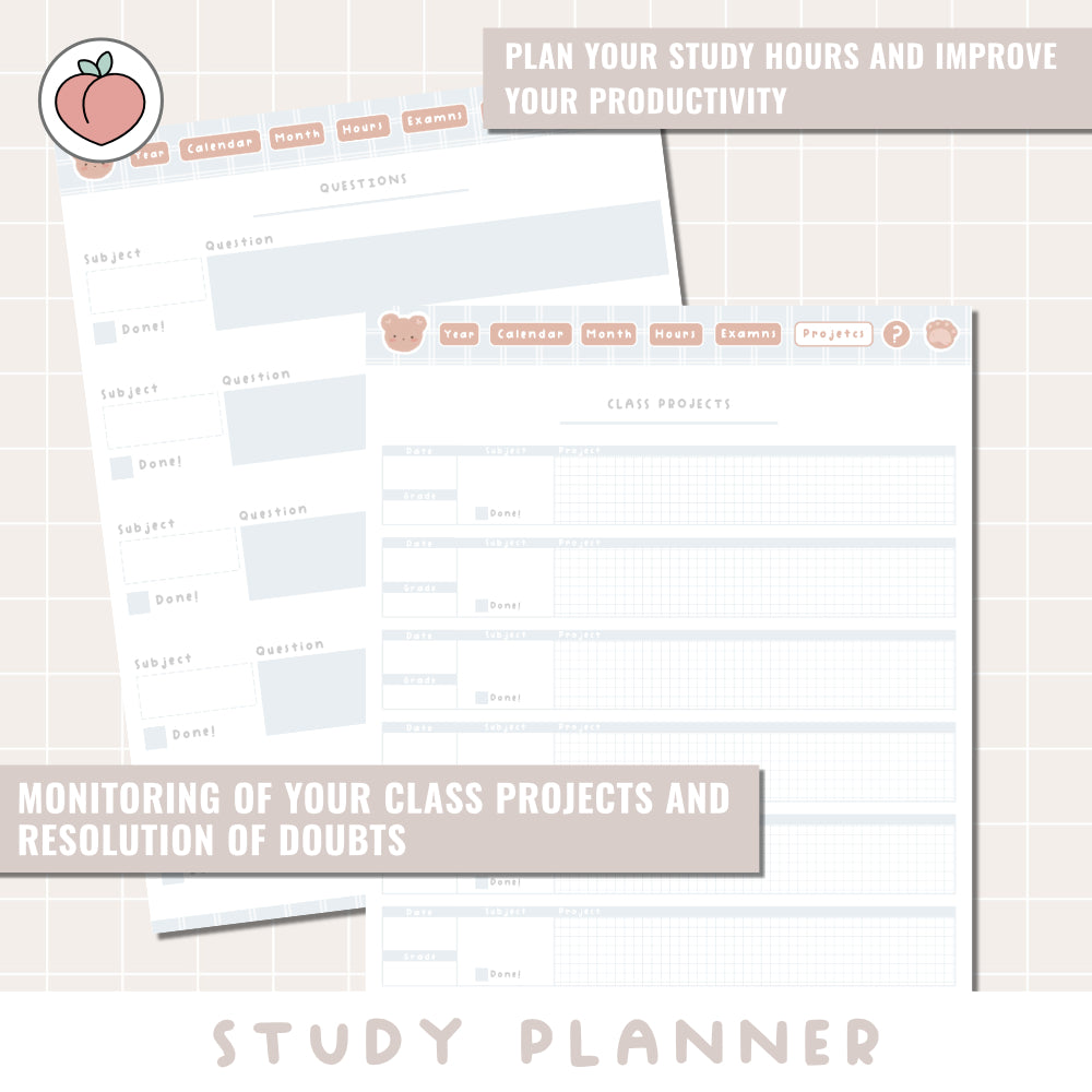 STUDENT DIGITAL PLANNER | STUDY PLANNER