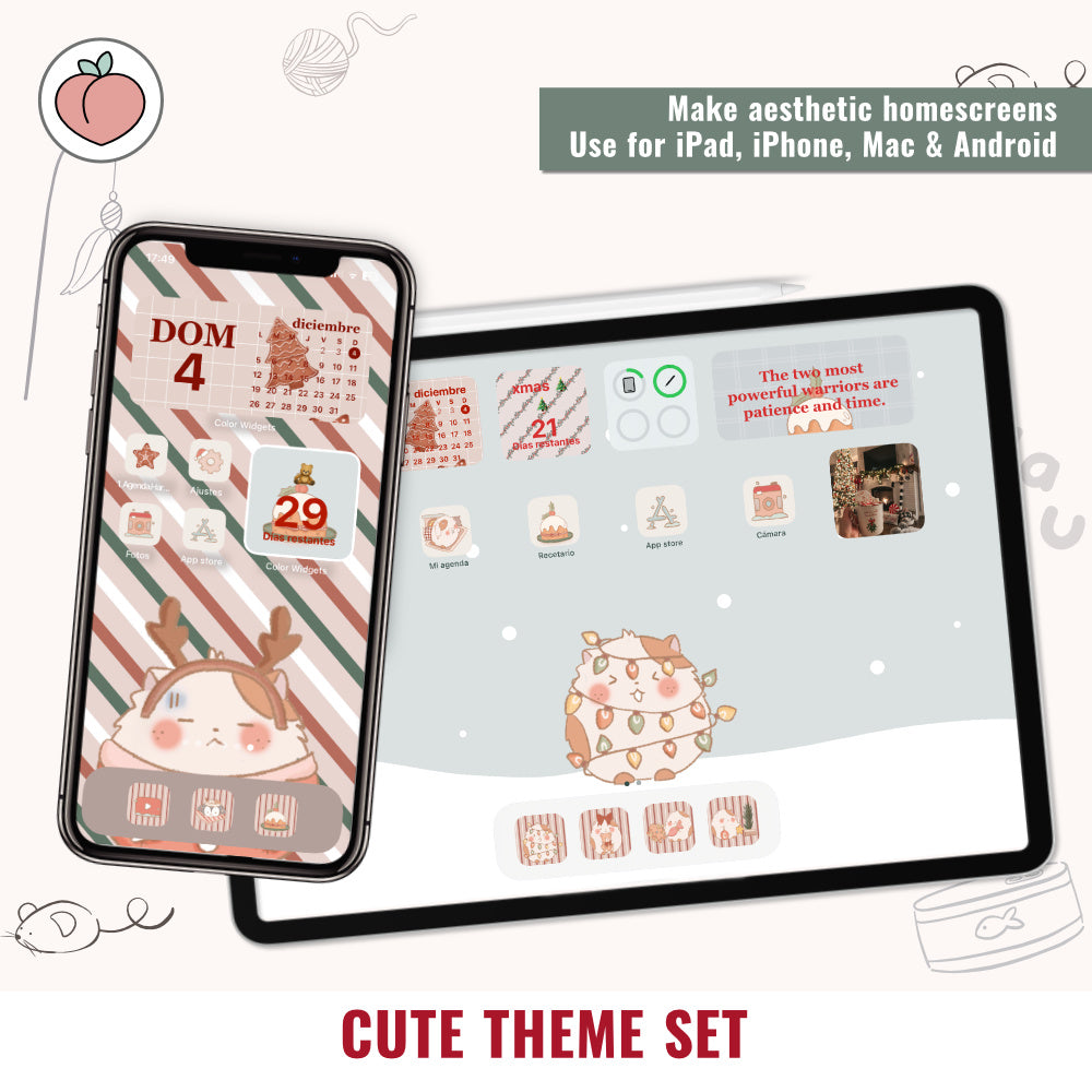 CUTE THEME SET: WALLPAPERS + ICONS PACK