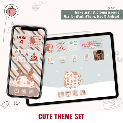 CUTE THEME SET: WALLPAPERS + ICONS PACK