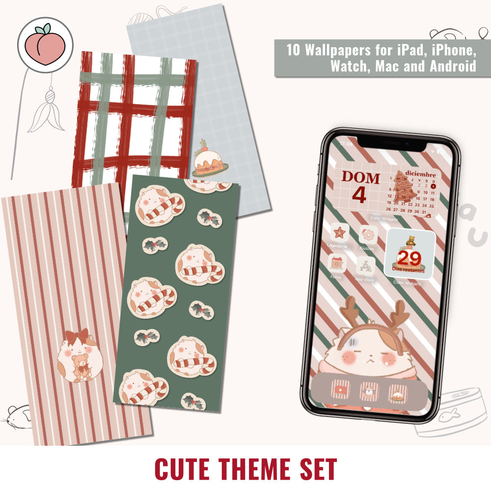 CUTE THEME SET: WALLPAPERS + ICONS PACK