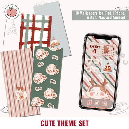 CUTE THEME SET: WALLPAPERS + ICONS PACK