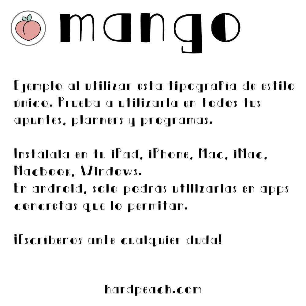 TIPOGRAFÍA MANGO | TRAZOS RECTOS Y MODERNOS PARA TÍTULOS Y ENCABEZADOS