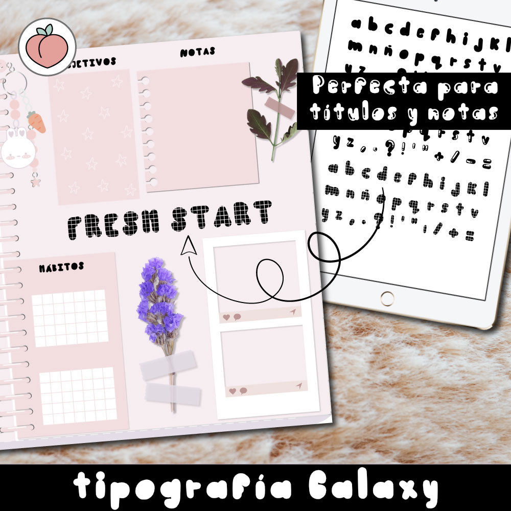 TIPOGRAFÍA GALAXY | ESTILO REDONDEADO PARA TÍTULOS, ENCABEZADOS, BULLET JOURNAL...