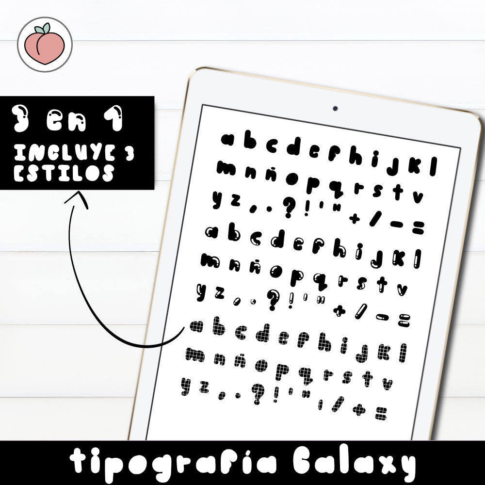 TIPOGRAFÍA GALAXY | ESTILO REDONDEADO PARA TÍTULOS, ENCABEZADOS, BULLET JOURNAL...