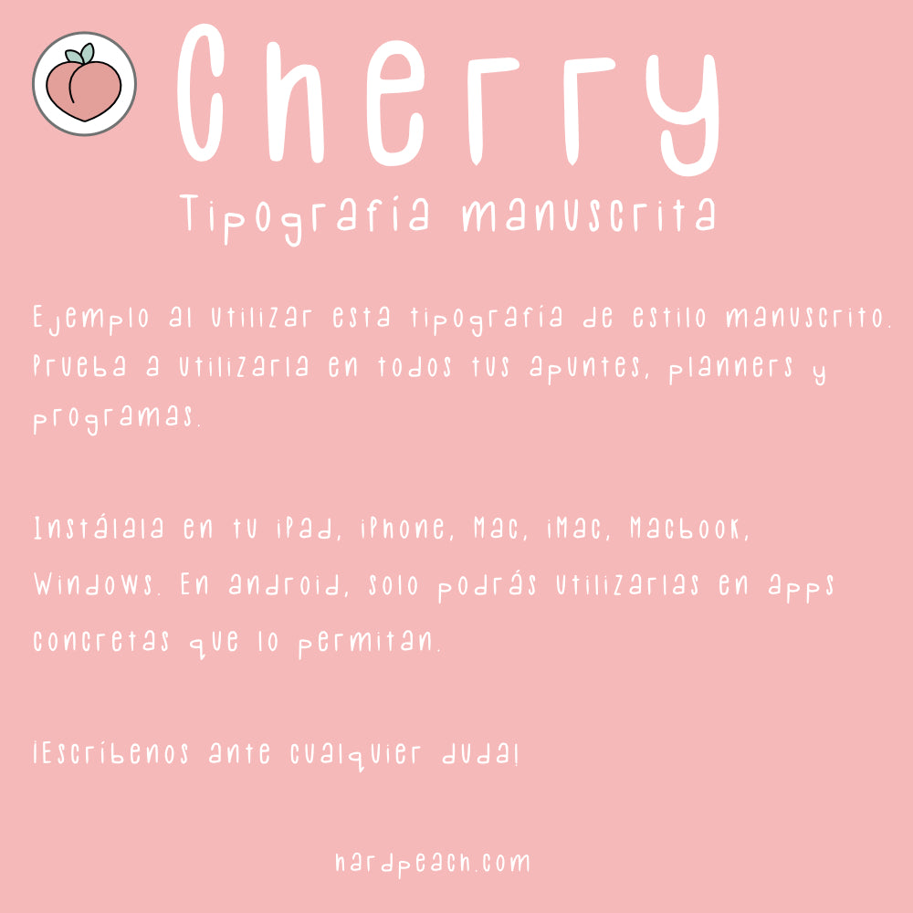 TIPOGRAFÍA MANUSCRITA  CHERRY | FUENTE ESCRITA A MANO