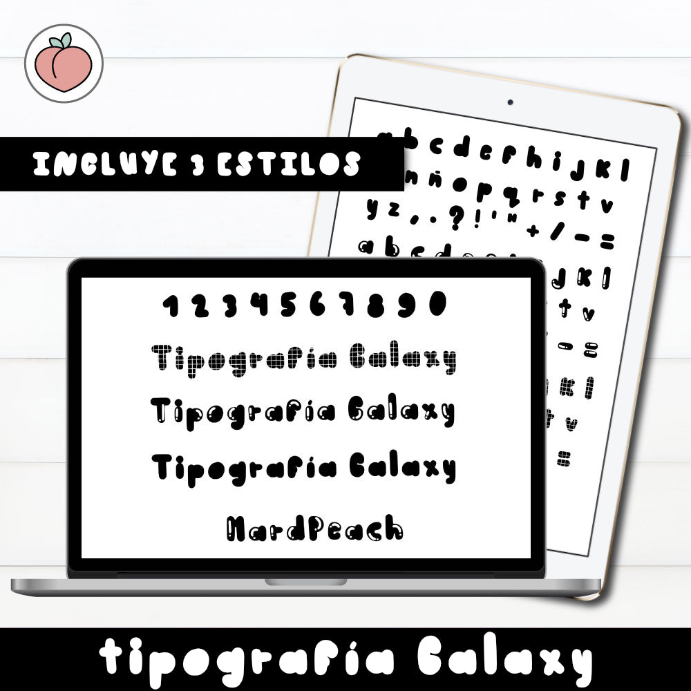 TIPOGRAFÍA GALAXY | ESTILO REDONDEADO PARA TÍTULOS, ENCABEZADOS, BULLET JOURNAL...