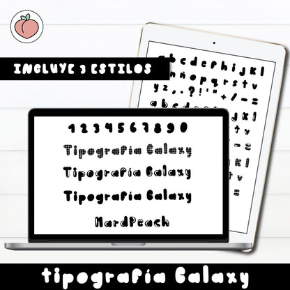 TIPOGRAFÍA GALAXY | ESTILO REDONDEADO PARA TÍTULOS, ENCABEZADOS, BULLET JOURNAL...